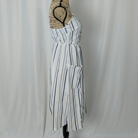 Striped button front midi dress - Picture 7 of 8